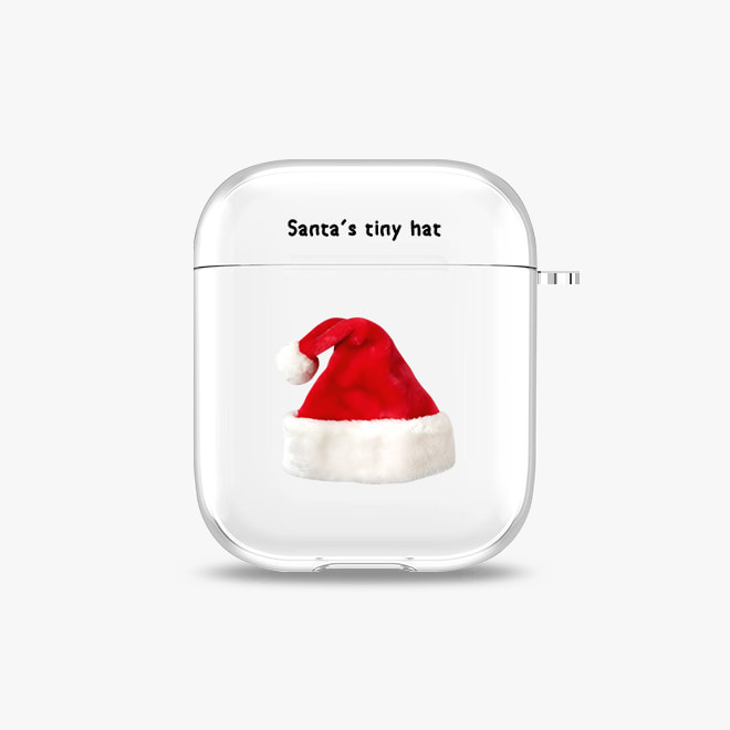 [에어팟 투명 하드케이스]Santa&#039;s hat