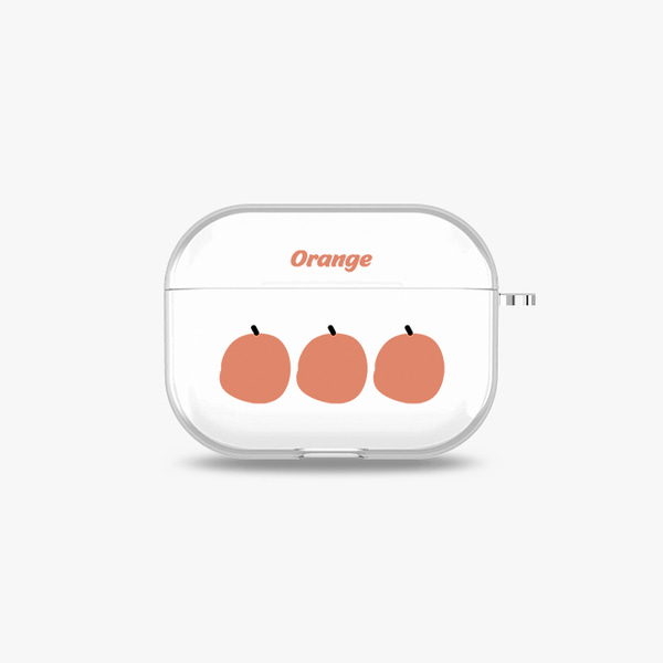 [에어팟 프로/3세대 투명 하드케이스]오렌지 패턴