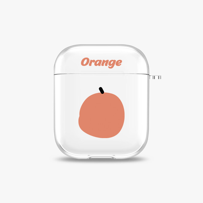 [에어팟 투명 하드케이스]오렌지 패턴