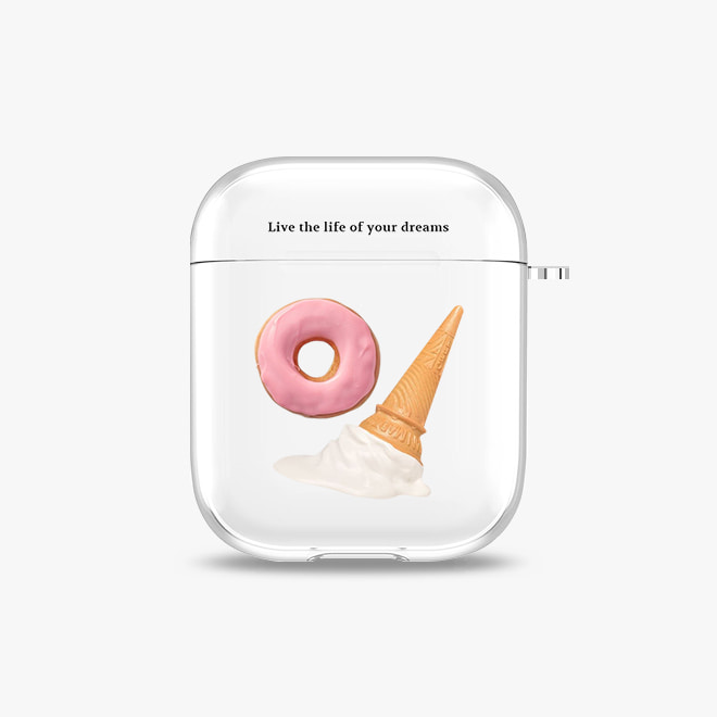 [에어팟 투명 하드케이스]도넛 앤 콘