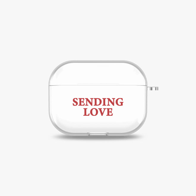 [에어팟 프로/3세대 투명 하드케이스]Sending love
