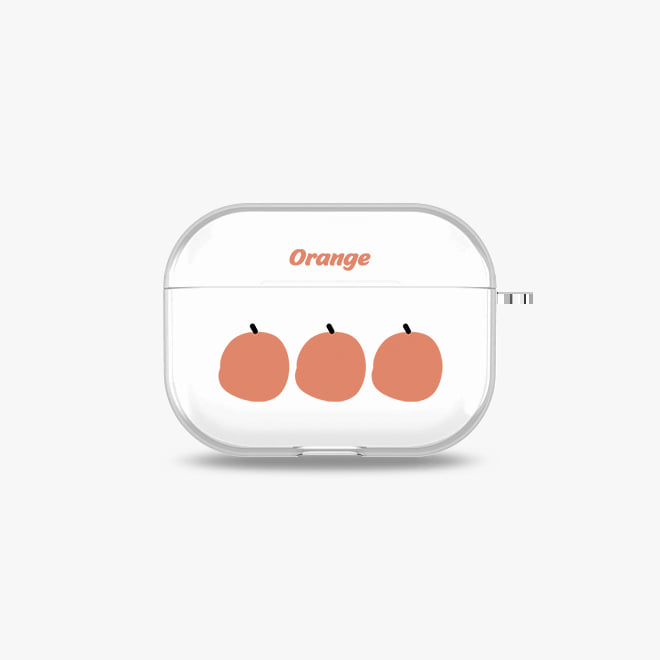 [에어팟 프로/3세대 투명 하드케이스]오렌지 패턴