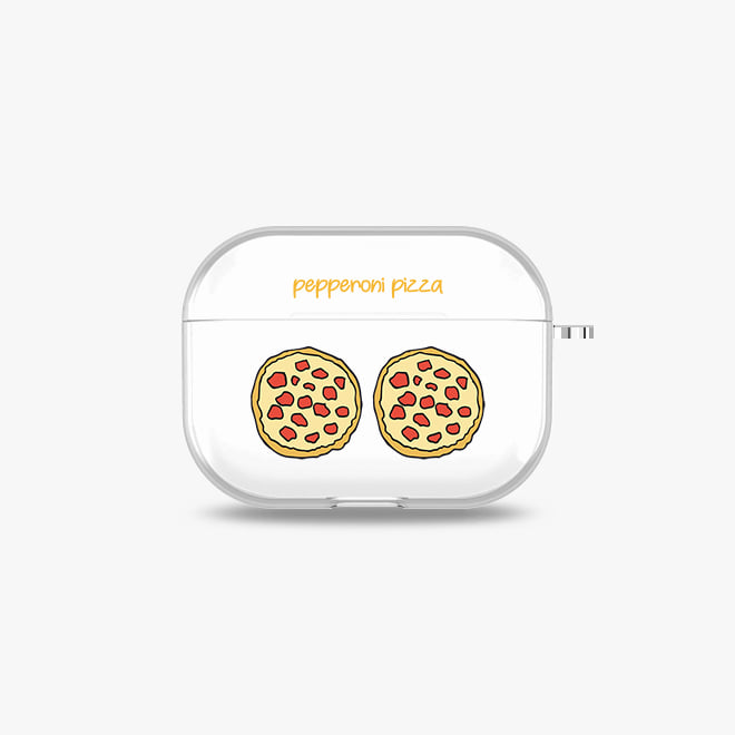 [에어팟 프로/3세대 투명 하드케이스]피자