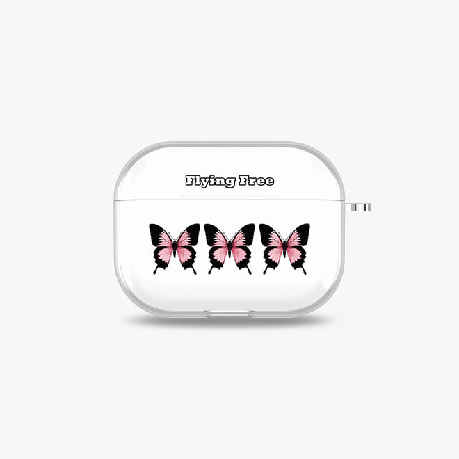 [에어팟 프로/3세대 투명 하드케이스]Flying free 핑크