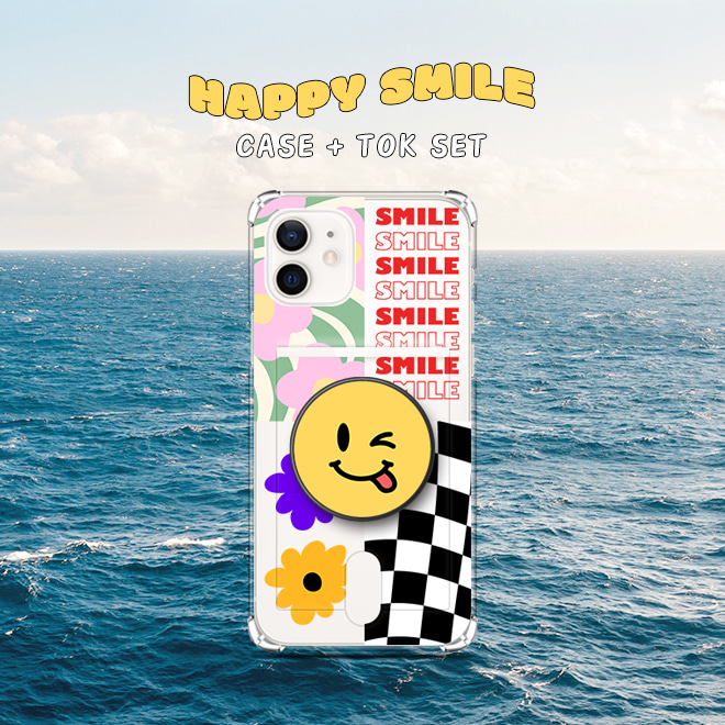 [특가♥]Happy smile 방탄 카드 젤리케이스 + 스마트톡 세트