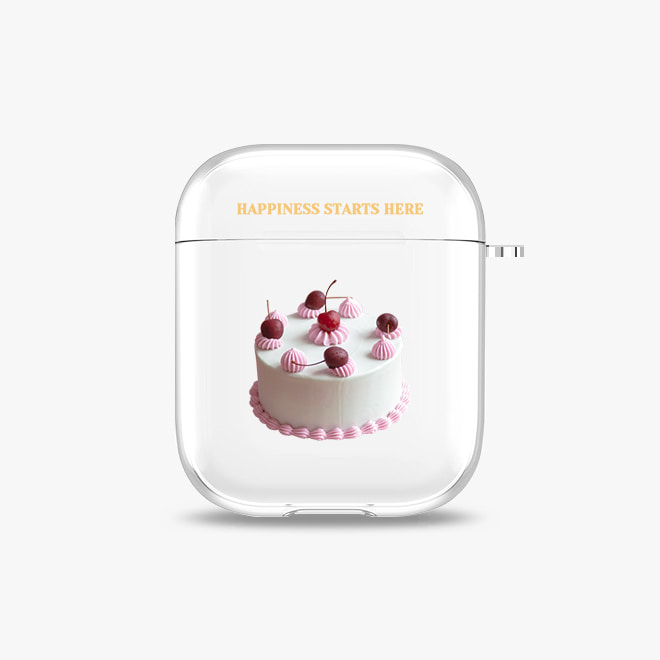 [에어팟 투명 하드케이스]Cherry Cake