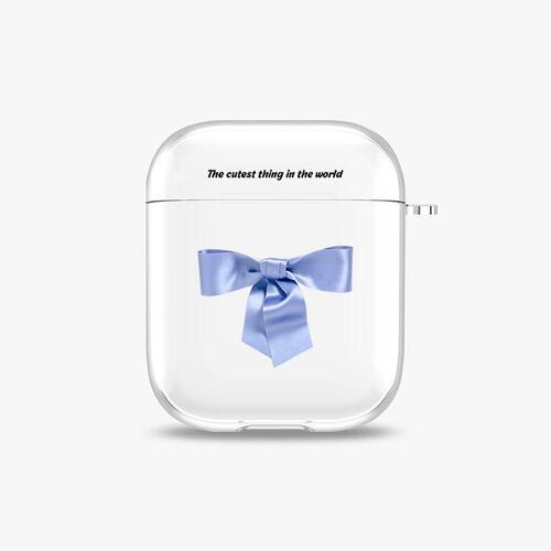 [에어팟 투명 하드케이스]Cute ribbon 스카이