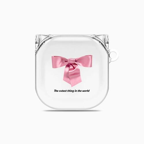 [버즈 라이브 투명 하드케이스]Cute ribbon 핑크
