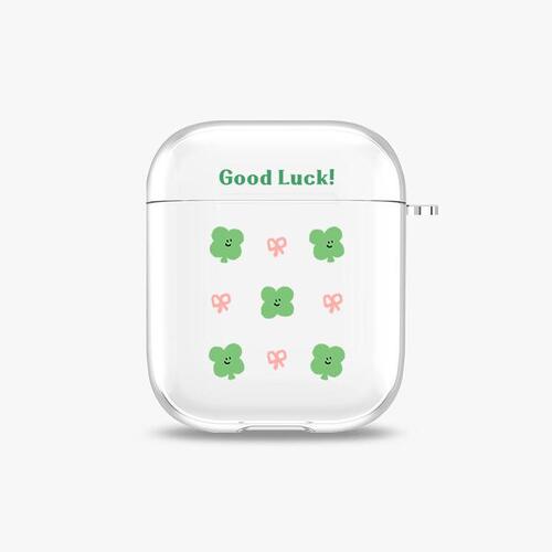 [에어팟 투명 하드케이스]Good luck clover